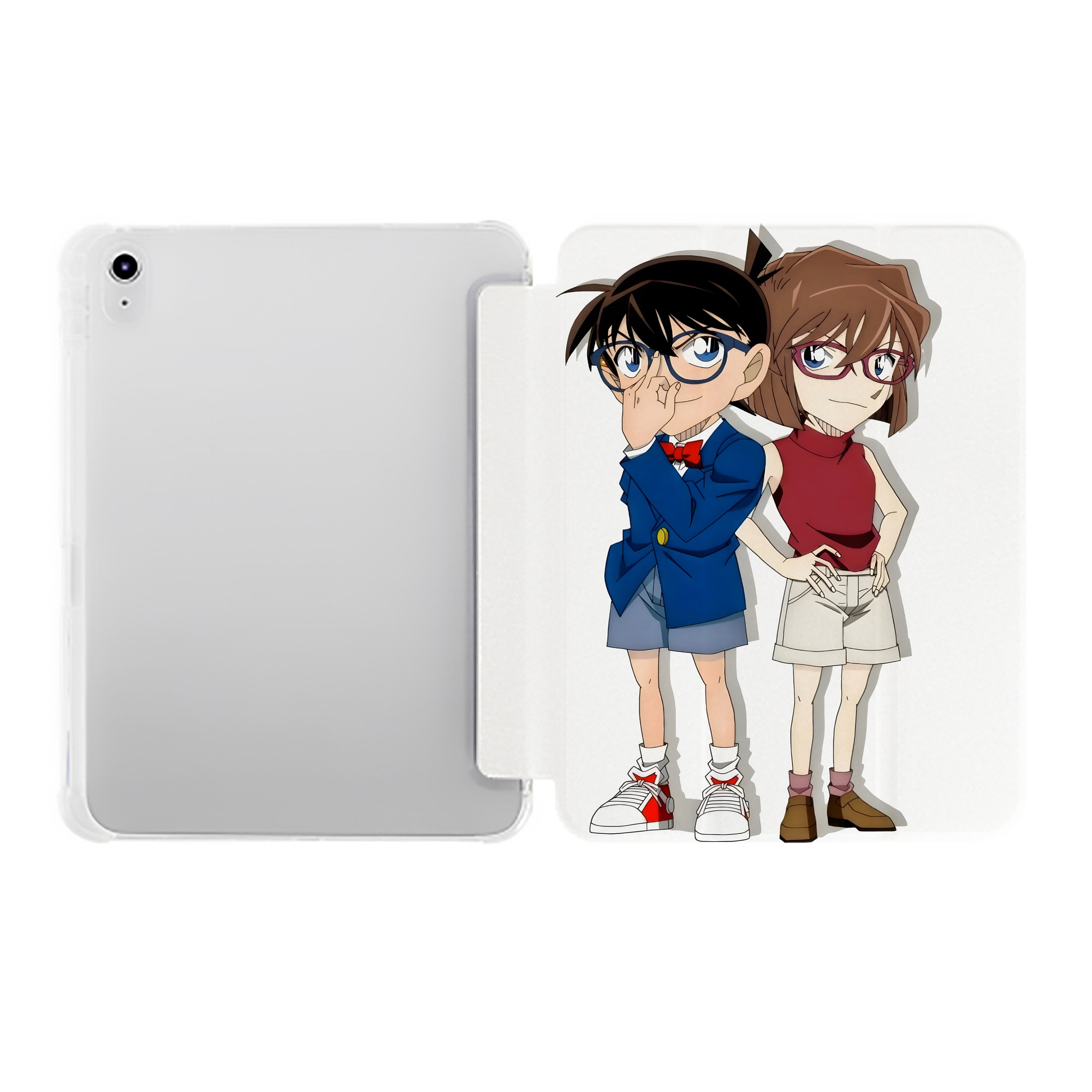 （画像用） 名探偵コナン 灰原 哀 はいばら あい Detective Conan Anita Hailey、Vi Graythorn Haibara Ai IPad ケース ペン収納付き 三つ折りスタンド PUレザー×シリコン 対応機種9.5/10.5/10.9インチ